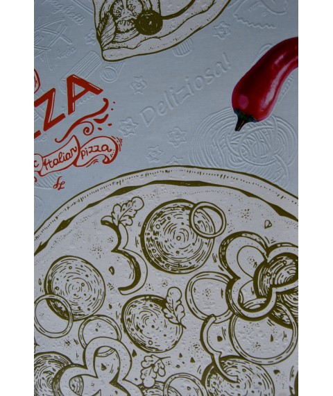 Дизайнерское панно для пиццерии ресторана кафе Pizzeria 150 см х 110 см
