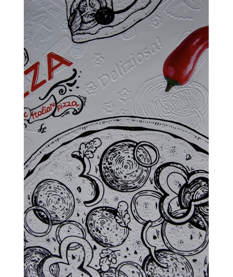 Дизайнерское панно для пиццерии ресторана кафе Pizzeria 155 см х 250 см
