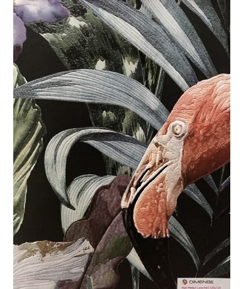 Designer Wandpaneel im Kinderzimmer Flamingo im Dschungel Jungle Flamingo 250 cm x 155 cm