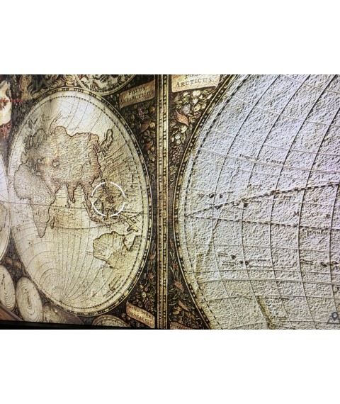 Relief 3D Weltkarte aus der Zeit Kolumbus 360 cm x 280 cm