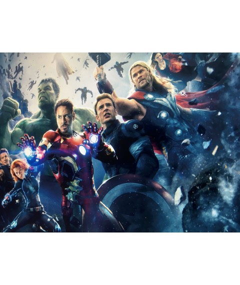 Плакат Мстители Марвел 2020 на холсте по номерам №5 Avengers Marvel Dimense print 50 см х 35 см