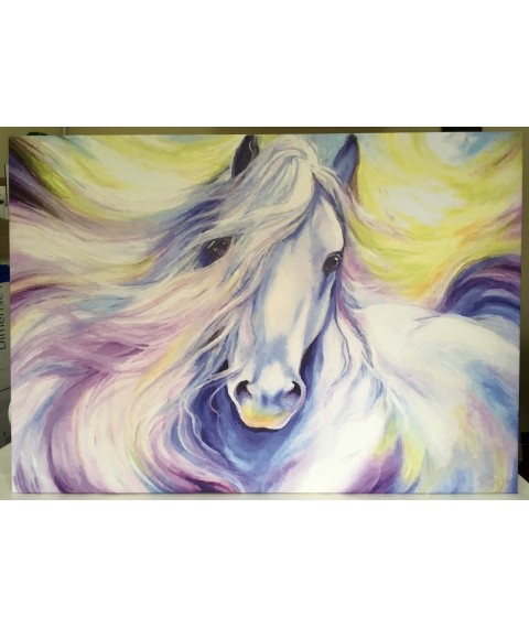 Gem?lde Pferd auf Leinwand Tafelfoto auf Leinwand Pferd Pferd Dimensionsdruck 150 cm x 100 cm