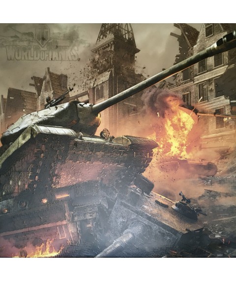 Премиум панно геймеру дизайнерское Танки онлайн World of Tanks WoT вот Blitz 140 см х 140 см