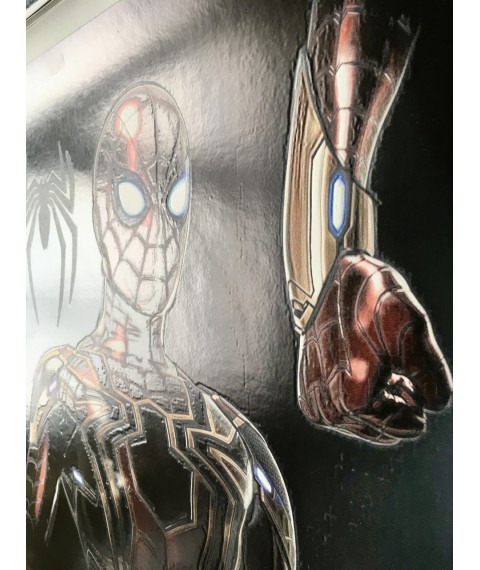 Плакат Марвел Человек-паук Питер Паркер на холсте на стену по номерам №3 100 см х 75 см