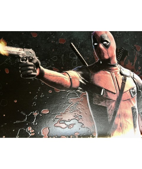 Leinwandbild Wandposter nach Zahlen #4 Deadpool Deadpool Daedpool 50 cm x 35 cm