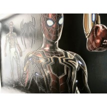 Плакат Марвел Spider-man Человек паук Питер Паркер на холсте на стену по номерам №3 150 см х 110 см