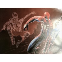 Poster Marvel Spiderman Spider-Man an der Wand auf Leinwand nach Zahlen Nr. 1 100 cm x 75 cm