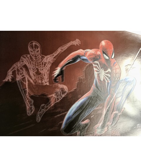 Плакат Марвел Спайдермен Человек-паук на стену на холсте по номерам№1 100 см х 75 см