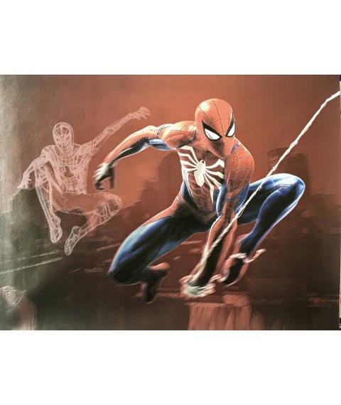 Poster Spiderman Marvel Spiderman on the wall on canvas by numbers # 1 150cm x 110cm