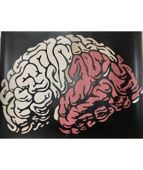 Poster brain head embossed design Brain 90 cm x 70 cm