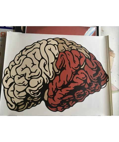 Poster brain head walter White Brain gepr?gt Designer Dimense Print-House 90 cm x 70 cm