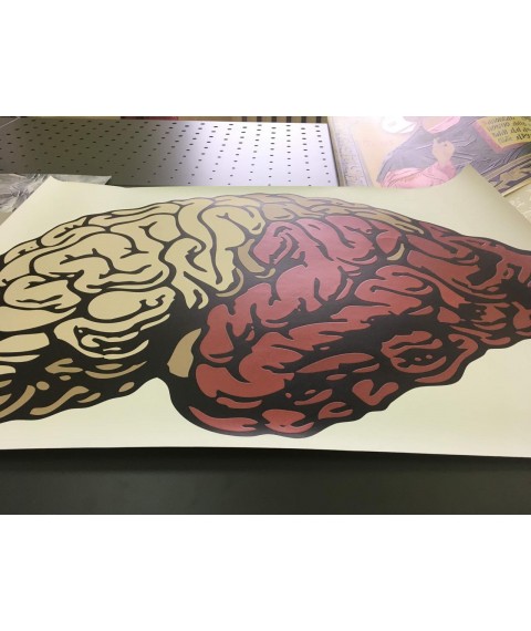Плакат мозг головной walter White Brain рельефный дизайнерский Dimense Print-House 90 см х 70 см