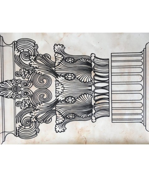 Poster capital of a column of the Corinthian order design relief 70 cm x 90 cm