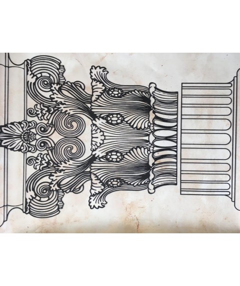 Poster capital of a column of the Corinthian order design relief 70 cm x 90 cm