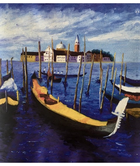 Картины маслом на холсте Венеция Гондола Venice рисунок печать по номерам №11 панно дизайнерское 50 см х 60 см
