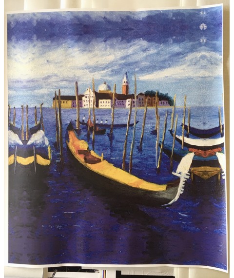 ?lgem?lde auf Leinwand Venedig Gondel Venedig Zeichnung Druck nach Zahlen Nr. 11 Tafeldesign 50 cm x 60 cm