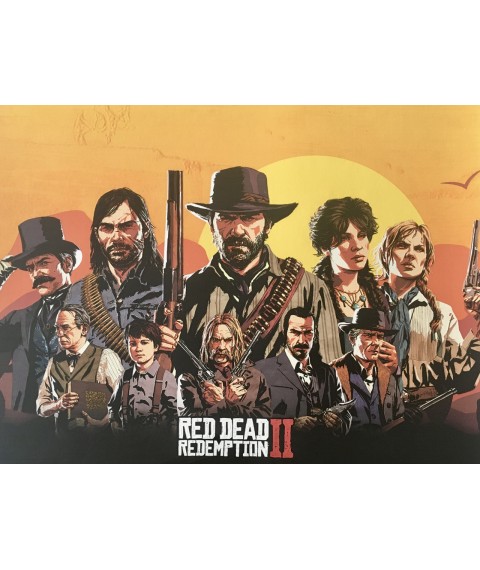 Плакат Red Dead Redemption 2 подарок геймеру RDR2 дизайнерский PrintHouse 100 см х 100 см