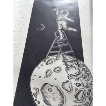 Poster an der Wand Astronaut auf dem Mond Mann auf dem Mond Abmessungsdruck 50 cm x 75 cm