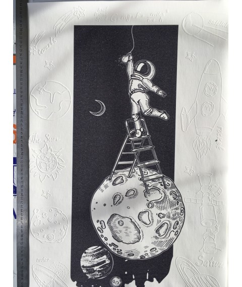 Poster an der Wand Astronaut auf dem Mond Mann auf dem Mond Abmessungsdruck 50 cm x 75 cm