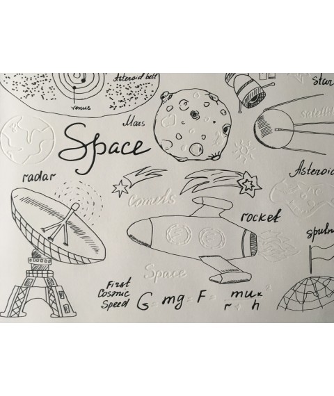 Wall posters Cosmo pictures drawing space Dimense print 150 cm x 150 cm