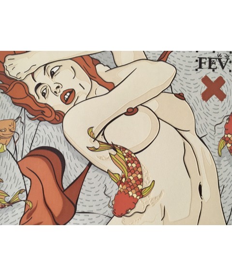 Poster Nude-Stil erotisches Design gepr?gter Dimense-Druck 70 cm x 90 cm