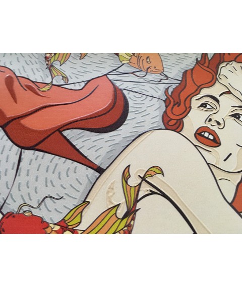 Постер Ню стиль эротический дизайнерский рельефный Dimense print 70 см х 90 см