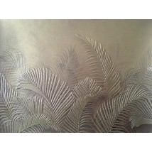 Wallpaper non-woven Gold Dimense palm leaves print 310 cm x 280 cm Leather