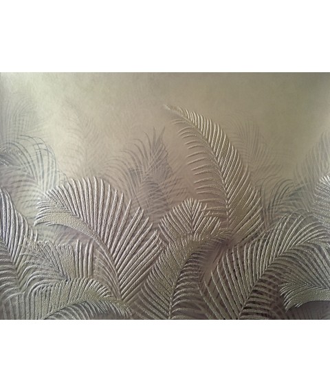 Обои флизелиновые Gold Dimense листья пальмы print 310 см х 280 см Leather