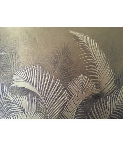 Wallpaper non-woven Gold Dimense palm leaves print 310 cm x 280 cm