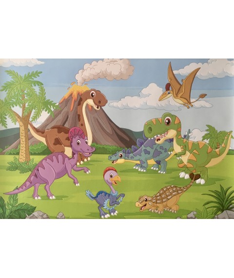 Фотообои хороший динозавр 3Д в детскую Dimense print 310 см х 280 см Line