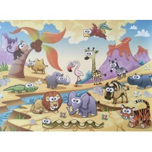 Wall mural funny African animals in the nursery Dimense print 310 cm x 280 cm Shell