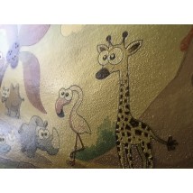 Tapete f?r das Kinderzimmer Gold Dimense lustige Tiere Afrikas Druck 310 cm x 280 cm