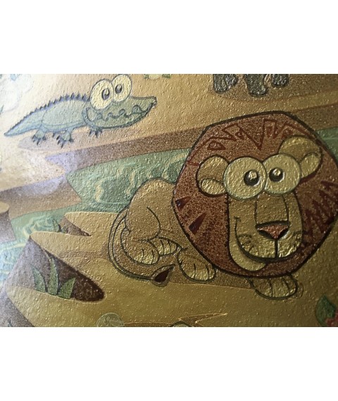 Wallpaper in the nursery Gold Dimense funny animals of Africa print 310 cm x 280 cm