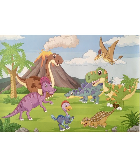 Poster good dinosaur 3D in the nursery Dimense print 70 cm x 50 cm