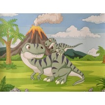 Fototapeten Tyrannosaurus Rex im Kinderzimmer Dimense Print 310 cm x 280 cm Leder