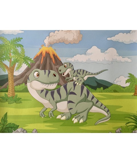 Photomurals tyrannosaurus rex in the nursery Dimense print 310 cm x 280 cm Leather