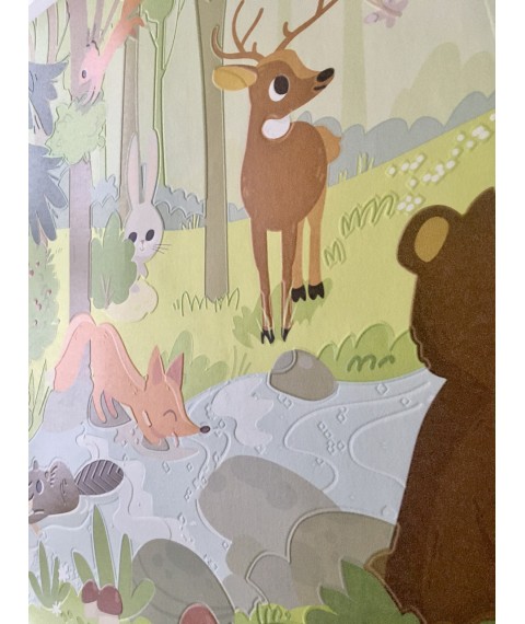 Fototapete Wildtiere f?r Kinder 3D im Kinderzimmer Dimense Print 310 cm x 280 cm