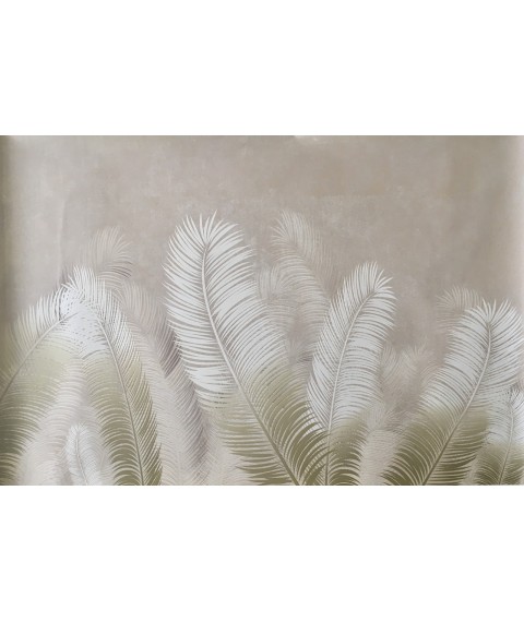 Wall paper golden feather decorative non-woven Dimense print 310 cm x 280 cm Shell