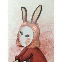 Gem?lde des Autors Red Rabbit rotes Kaninchen Dimense Druckhaus in einer Tube