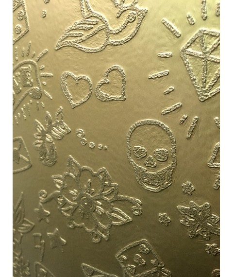 Интерьерная картина Gold на холсте панно дизайнерское Лось Олень ELK Три друга 70 см х 90 см