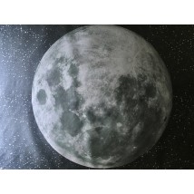 Photo wallpaper Lonely Moon in space 5D style futurism designer Dimense print 220 cm x 155 cm Discount