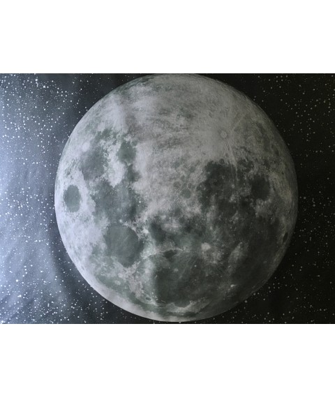 Фото обои Одинокая Луна в космосе 5D стиль футуризм дизайнерские Dimense print 220 см х 155 см