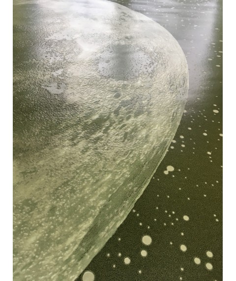 Fototapete Lonely Moon im Weltraum 5D-Stil Futurismus Designer Dimense Print 220 cm x 155 cm