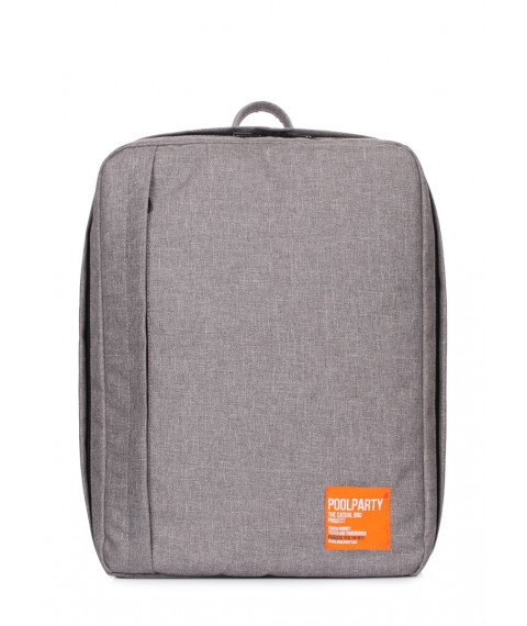 Рюкзак для ручной клади POOLPARTY Airport 40x30x20см Wizz Air / МАУ серый
