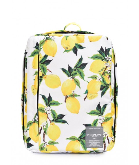 Рюкзак для ручної поклажі POOLPARTY Airport 40x30x20см Wizz Air / МАУ з лимонами