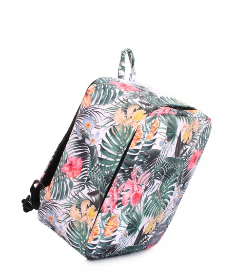 Рюкзак для ручної поклажі POOLPARTY Airport 40x30x20см Wizz Air / МАУ з тропічним принтом