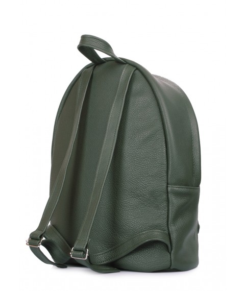Рюкзак кожаный POOLPARTY темно-зеленый