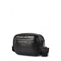 Черная сумка с ремнем на плечо POOLPARTY Capsule из искусственной кожи