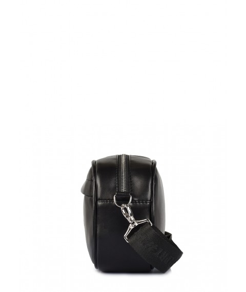 Черная сумка с ремнем на плечо POOLPARTY Capsule из искусственной кожи