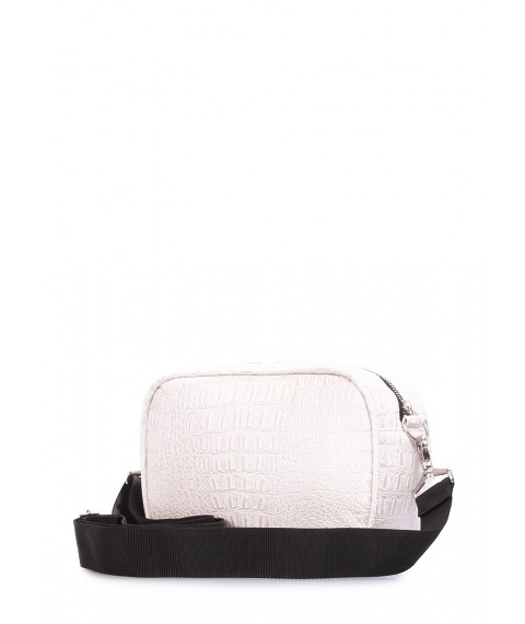 Біла сумка з ременем на плече POOLPARTY Capsule зі штучної шкіри